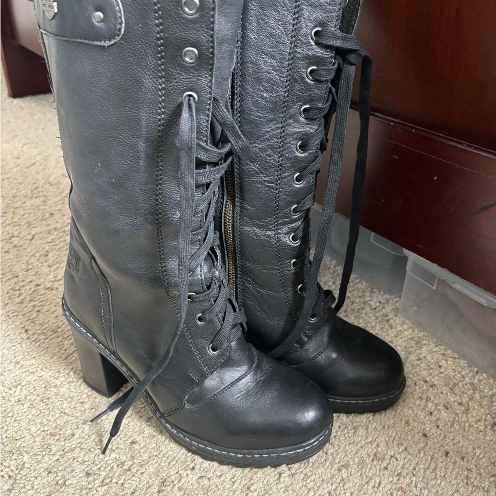 Harley-Davidson Black Lace Up Boots with Military Style